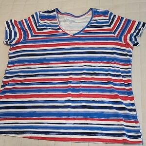 Woman Within Red and Blue Striped Top